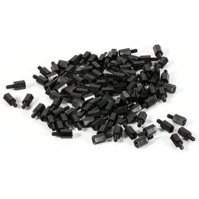 Walfront 100 PCS M3 Nylon Noir Hex Entretoise Vis Écrou Standoff Accessoires Assortiment Kit Mâle à Femelle 8mm + 6mm (Noir) - Publicité Walfront 100 PCS M3 Nylon Noir Hex Entretoise Vis Écrou Standoff Accessoires Assortiment Kit Mâle à Femelle 8mm + 6mm (Noir) - Publicité