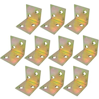 AERZETIX C58857 Lot de 10 Équerres pattes d'assemblage et de fixation 30x30x30x1.5 mm à angle droit à 4 trous ronds montage renforcement étagères meuble bois en acier zingué jaune - Publicité AERZETIX C58857 Lot de 10 Équerres pattes d'assemblage et de fixation 30x30x30x1.5 mm à angle droit à 4 trous ronds montage renforcement étagères meuble bois en acier zingué jaune - Publicité