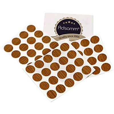 Adsamm ® / 60 x caches adhésifs pour tête de vis / chêne / Ø 13 mm / rond / caches autocollants avec fine épaisseur 0,45 mm, d'® - Publicité Adsamm ® / 60 x caches adhésifs pour tête de vis / chêne / Ø 13 mm / rond / caches autocollants avec fine épaisseur 0,45 mm, d'® - Publicité