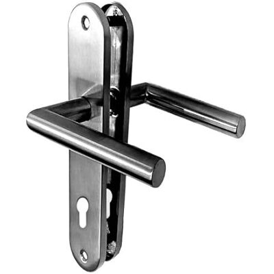 KLOSE BESSER Poignées de porte sur Plaques "MAXI TINA" Inox 304 / EntrAxe 195 mm Trou Cylindre - Publicité KLOSE BESSER Poignées de porte sur Plaques "MAXI TINA" Inox 304 / EntrAxe 195 mm Trou Cylindre - Publicité