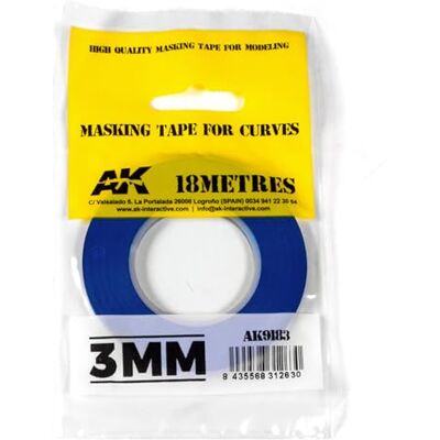 AK Interactive AK AK9183 Blue Masking Tape for Curves 3 mm - Publicité AK Interactive AK AK9183 Blue Masking Tape for Curves 3 mm - Publicité