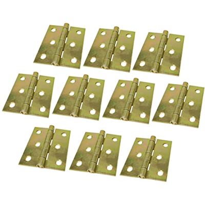 AERZETIX C58718 Lot de 10 charnières universelles 50x42x1 mm à 6 trous ronds pour portes, armoires, meubles, placard, boîte à bijoux, coffre de rangement en acier zingué - Publicité AERZETIX C58718 Lot de 10 charnières universelles 50x42x1 mm à 6 trous ronds pour portes, armoires, meubles, placard, boîte à bijoux, coffre de rangement en acier zingué - Publicité