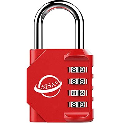 SISAV Cadenas à Combinaison 4 Chiffres Pour Usage Extérieur,Pour Casier de Gymnase Scolaire,Casier de Sport,Portail de Clôture,Portail,Loquets et Boîte à Outils,Rouge - Publicité SISAV Cadenas à Combinaison 4 Chiffres Pour Usage Extérieur,Pour Casier de Gymnase Scolaire,Casier de Sport,Portail de Clôture,Portail,Loquets et Boîte à Outils,Rouge - Publicité