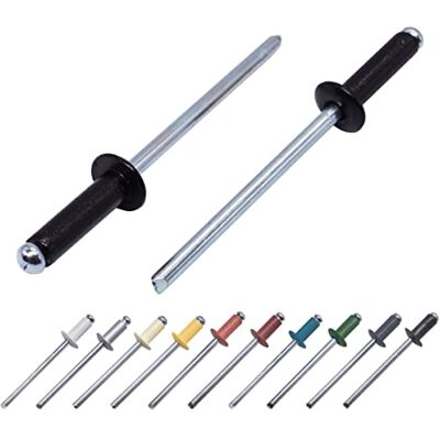 Marcopol Lot de 400 rivets aveugles peints 4,0 x 14 mm, tête bombée, DIN 7337, rivet en aluminium et mandrin en acier, rivets pop (400, Noir Jet RAL 9005) - Publicité Marcopol Lot de 400 rivets aveugles peints 4,0 x 14 mm, tête bombée, DIN 7337, rivet en aluminium et mandrin en acier, rivets pop (400, Noir Jet RAL 9005) - Publicité