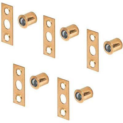 Gedotec 5x Loqueteau à Bille Loquet de Porte Serrure de Porte à Pressage Acier Revêtement Laiton avec Contre-Plaque Laiton Poli, Ø 11 mm Tiefe 11 mm - Publicité Gedotec 5x Loqueteau à Bille Loquet de Porte Serrure de Porte à Pressage Acier Revêtement Laiton avec Contre-Plaque Laiton Poli, Ø 11 mm Tiefe 11 mm - Publicité