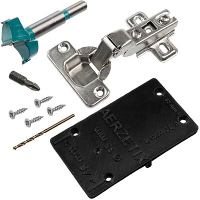 AERZETIX Kit de 12 charnières invisibles à demi-recouvrement 110° avec gabarit de perçage Ø35 mm + foret à bois Ø35 mm + mèche à bois Ø 2.5 mm + 50 vis Ø3.5x16 et embout 1/4 PZ2 - Publicité AERZETIX Kit de 12 charnières invisibles à demi-recouvrement 110° avec gabarit de perçage Ø35 mm + foret à bois Ø35 mm + mèche à bois Ø 2.5 mm + 50 vis Ø3.5x16 et embout 1/4 PZ2 - Publicité