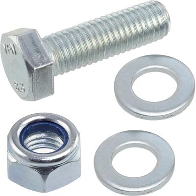 AERZETIX Kit de 10 boulons М12x40 mm à tête hexagonale + 20 rondelles + 10 écrous autobloquants hexagonaux M12 pour assemblage bricolage et fixation légère en acier - Publicité AERZETIX Kit de 10 boulons М12x40 mm à tête hexagonale + 20 rondelles + 10 écrous autobloquants hexagonaux M12 pour assemblage bricolage et fixation légère en acier - Publicité