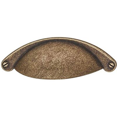 Gedotec Poignée de meuble de cuisine à visser en forme de coquillage pour porte coulissante, tiroir en métal, vintage, Roma, laiton vieilli mat, 120 x 30 mm, 1 pièce - Publicité Gedotec Poignée de meuble de cuisine à visser en forme de coquillage pour porte coulissante, tiroir en métal, vintage, Roma, laiton vieilli mat, 120 x 30 mm, 1 pièce - Publicité