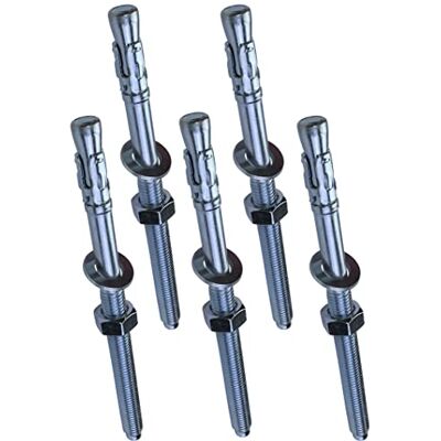AERZETIX C54061-5x Boulon Vis d'Ancrage Filetage Long, Goujon à Expansion M12x180mm en Acier Zingué pour Béton, Pierre - Publicité AERZETIX C54061-5x Boulon Vis d'Ancrage Filetage Long, Goujon à Expansion M12x180mm en Acier Zingué pour Béton, Pierre - Publicité