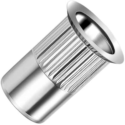 Keple M5 Écrous à sertir aveugles, tête fraisée, corps rond rainuré, insert fileté ouvert, 5mm moleté en acier zingué, rivet pour acier, alliage, cuivre, plastique, fibre de verre et composite (50 pcs.) - Publicité Keple M5 Écrous à sertir aveugles, tête fraisée, corps rond rainuré, insert fileté ouvert, 5mm moleté en acier zingué, rivet pour acier, alliage, cuivre, plastique, fibre de verre et composite (50 pcs.) - Publicité
