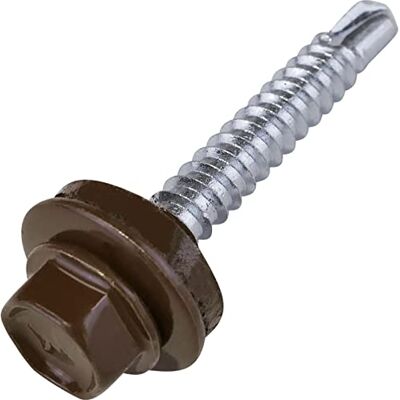 AERZETIX C57181 Lot de 50 Vis autoperceuse Ø4.8x35 mm + rondelle d'étanchéité EPDM peint en couleur brun chocolat RAL 8017 empreinte de la tête 8 mm hexagonale en acier - Publicité AERZETIX C57181 Lot de 50 Vis autoperceuse Ø4.8x35 mm + rondelle d'étanchéité EPDM peint en couleur brun chocolat RAL 8017 empreinte de la tête 8 mm hexagonale en acier - Publicité