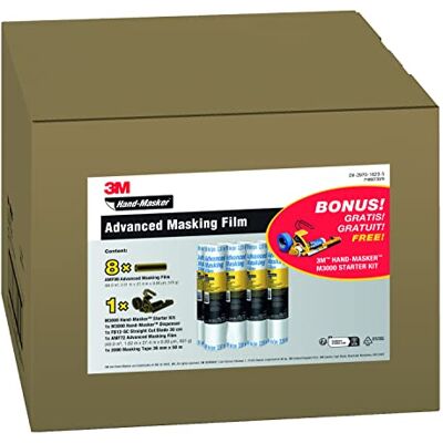 3M Hand-Masker Film de Masquage Avancé, Transparent, PACK PROMOTIONNEL, 8 Rouleaux, 251 cm x 27,4 m + Kit de démarrage GRATUIT - Publicité 3M Hand-Masker Film de Masquage Avancé, Transparent, PACK PROMOTIONNEL, 8 Rouleaux, 251 cm x 27,4 m + Kit de démarrage GRATUIT - Publicité