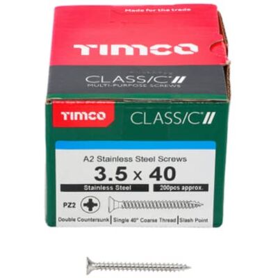 TIMco 35040CLASS Vis Polyvalente Classique PZ2 CSK A2 S/S - Vis - Publicité TIMco 35040CLASS Vis Polyvalente Classique PZ2 CSK A2 S/S - Vis - Publicité