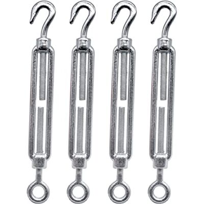 Marcopol Lot de 4 tendeurs de câble M8 réglables avec crochet et œillet Tension de câble de corde (4 pièces, M8) - Publicité Marcopol Lot de 4 tendeurs de câble M8 réglables avec crochet et œillet Tension de câble de corde (4 pièces, M8) - Publicité
