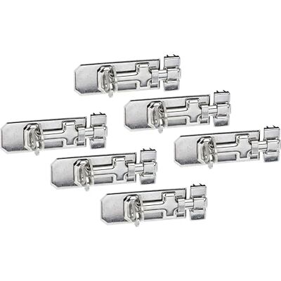 Alberts 858391 Verrou de sécurité porte-cadenas avec poignée plate et boucle serrée acier inoxydable platine de 100 x 40 mm kit de 6 - Publicité Alberts 858391 Verrou de sécurité porte-cadenas avec poignée plate et boucle serrée acier inoxydable platine de 100 x 40 mm kit de 6 - Publicité