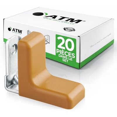 ATM Équerre d’angle avec Cache Aulne – Connecteur de Meuble en Acier Galvanisé 90°, Renfort pour Armoire, Étagère, Table, Chaise, Lit – Lot de 20 - Publicité ATM Équerre d’angle avec Cache Aulne – Connecteur de Meuble en Acier Galvanisé 90°, Renfort pour Armoire, Étagère, Table, Chaise, Lit – Lot de 20 - Publicité