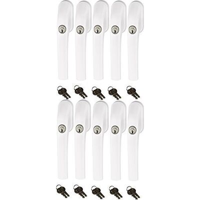 ABUS FG300 Poignée de fenêtre verrouillable, blanc, en Ensemble 10 pièces toutes s'ouvrant avec la même clé AL0125 avec au total 20 clé - Publicité ABUS FG300 Poignée de fenêtre verrouillable, blanc, en Ensemble 10 pièces toutes s'ouvrant avec la même clé AL0125 avec au total 20 clé - Publicité