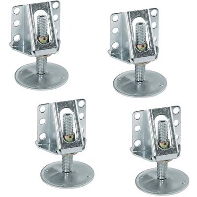 Gedotec Lot de 4 pieds de meuble robustes Réglable en hauteur Avec angle de vissage Vis de réglage M12 x 65 mm Charge maximale : 200 kg Pieds réglables en acier galvanisé - Publicité Gedotec Lot de 4 pieds de meuble robustes Réglable en hauteur Avec angle de vissage Vis de réglage M12 x 65 mm Charge maximale : 200 kg Pieds réglables en acier galvanisé - Publicité