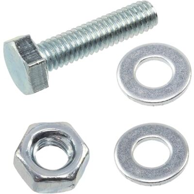 AERZETIX Kit ensemble de 25 boulons M4x16 mm à tête hexagonale + 50 rondelles M4x8 mm + 25 écrous hexagonaux M4 pour bricolage et fixation légère en acier - Publicité AERZETIX Kit ensemble de 25 boulons M4x16 mm à tête hexagonale + 50 rondelles M4x8 mm + 25 écrous hexagonaux M4 pour bricolage et fixation légère en acier - Publicité