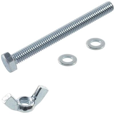 AERZETIX Kit ensemble de 25 écrous papillons à oreilles M6 + 50 rondelles plates + 25 boulons M6x60 mm à tête hexagonale en acier - Publicité AERZETIX Kit ensemble de 25 écrous papillons à oreilles M6 + 50 rondelles plates + 25 boulons M6x60 mm à tête hexagonale en acier - Publicité