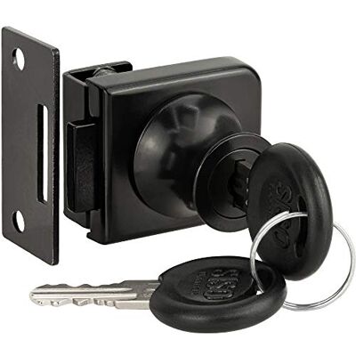 Gedotec Serrure à cylindre pour meubles Serrure de meuble Serrure de vitrine Noir Pour armoires en verre et meubles Serrure de porte en verre à pincer 1 pièce Verrou - Publicité Gedotec Serrure à cylindre pour meubles Serrure de meuble Serrure de vitrine Noir Pour armoires en verre et meubles Serrure de porte en verre à pincer 1 pièce Verrou - Publicité