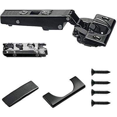 Blum – Onyx Noir Soft Close Overlay Charnière 71b3550ob + plaque + couvertures + Vis, noir - Publicité Blum – Onyx Noir Soft Close Overlay Charnière 71b3550ob + plaque + couvertures + Vis, noir - Publicité