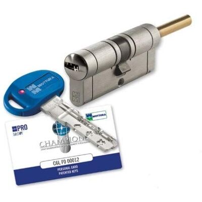 MOTTURA Cylindre de sécurité Champions Pro avec tige rasable 62 mm (31 – 31) 5 clés + 1 clé - Publicité MOTTURA Cylindre de sécurité Champions Pro avec tige rasable 62 mm (31 – 31) 5 clés + 1 clé - Publicité