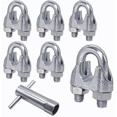 Marcopol Lot de 6 colliers de serrage M10 DIN 741 En acier Pour câble métallique de Ø 14 mm M10 pour Ø 14 mm Clé tubulaire incluse - Publicité Marcopol Lot de 6 colliers de serrage M10 DIN 741 En acier Pour câble métallique de Ø 14 mm M10 pour Ø 14 mm Clé tubulaire incluse - Publicité