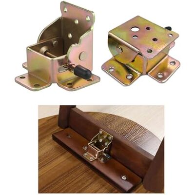 YIDELAI 1 paire de charnières de verrouillage multifonctionnelles à 90 degrés, verrouillage automatique, support pliable pour meubles pliants, table et chaise (Couleur zinc) - Publicité YIDELAI 1 paire de charnières de verrouillage multifonctionnelles à 90 degrés, verrouillage automatique, support pliable pour meubles pliants, table et chaise (Couleur zinc) - Publicité