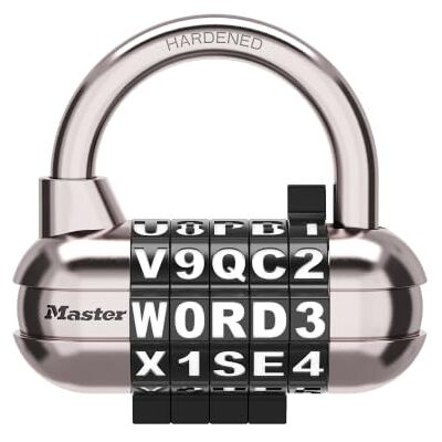Ensemble de cadenas Master Lock avec combinaison de mots personnalisable - 2,5 pouces de large - Publicité Ensemble de cadenas Master Lock avec combinaison de mots personnalisable - 2,5 pouces de large - Publicité