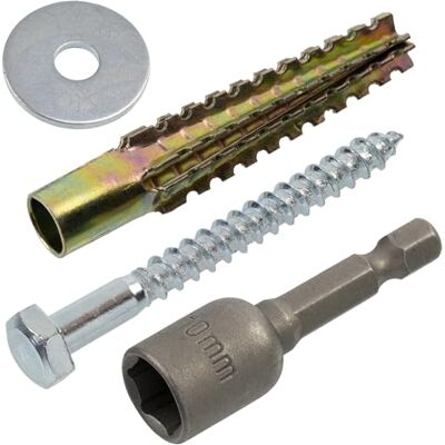 AERZETIX Kit de 15 chevilles à expansion métalliques crantées Ø8x60 mm couleur doré + 15 vis tirefond Ø6x60 mm filetage partiel + 15 rondelles larges pour boulon M6 + embout à 6 pans creux SW10 - Publicité AERZETIX Kit de 15 chevilles à expansion métalliques crantées Ø8x60 mm couleur doré + 15 vis tirefond Ø6x60 mm filetage partiel + 15 rondelles larges pour boulon M6 + embout à 6 pans creux SW10 - Publicité