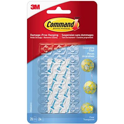 Command 17026CLR-C Lot de 20 clips 24 mini bandes Transparent - Publicité Command 17026CLR-C Lot de 20 clips 24 mini bandes Transparent - Publicité