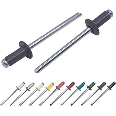 Marcopol Lot de 100 pièces de rivets aveugles peints 3,2 x 8 mm, tête bombée, DIN 7337, rivet en aluminium et mandrin en acier, rivets à clé (100, gris graphite RAL 7024) - Publicité Marcopol Lot de 100 pièces de rivets aveugles peints 3,2 x 8 mm, tête bombée, DIN 7337, rivet en aluminium et mandrin en acier, rivets à clé (100, gris graphite RAL 7024) - Publicité