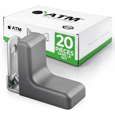 ATM Équerre d’angle avec Cache Anthracite – Connecteur de Meuble en Acier Galvanisé 90°, Renfort pour Armoire, Étagère, Table, Chaise, Lit – Lot de 20 - Publicité ATM Équerre d’angle avec Cache Anthracite – Connecteur de Meuble en Acier Galvanisé 90°, Renfort pour Armoire, Étagère, Table, Chaise, Lit – Lot de 20 - Publicité