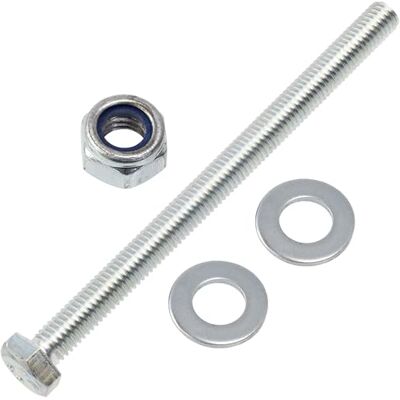 AERZETIX Kit de 10 boulons M8x100 mm à tête hexagonale + 20 rondelles + 10 écrous autobloquants hexagonaux M8 pour assemblage bricolage et fixation légère en acier - Publicité AERZETIX Kit de 10 boulons M8x100 mm à tête hexagonale + 20 rondelles + 10 écrous autobloquants hexagonaux M8 pour assemblage bricolage et fixation légère en acier - Publicité