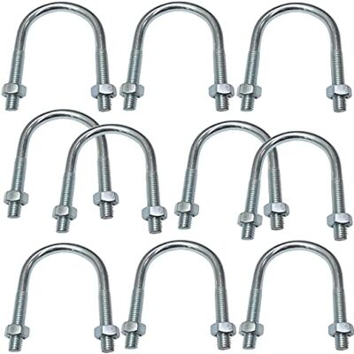 AERZETIX Lot de 10 Boulons en U et 20 Écrous M8-75x43mm en Acier au Carbone Zingué Gris Argenté pour Tuyauterie - Publicité AERZETIX Lot de 10 Boulons en U et 20 Écrous M8-75x43mm en Acier au Carbone Zingué Gris Argenté pour Tuyauterie - Publicité
