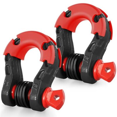 VEVOR Manille à anneau D 19 mm, lot de 2 manilles de remorquage acier allié, résistance à rupture 30 t avec goupille à vis 22 mm, isolateurs et rondelles, récupération pour VTT, camions, jeep, noir - Publicité VEVOR Manille à anneau D 19 mm, lot de 2 manilles de remorquage acier allié, résistance à rupture 30 t avec goupille à vis 22 mm, isolateurs et rondelles, récupération pour VTT, camions, jeep, noir - Publicité