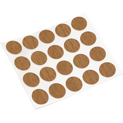 Adsamm ® / 20 x caches adhésifs pour tête de vis / noyer / Ø 13 mm / rond / caches autocollants avec fine épaisseur 0,45 mm, d'® - Publicité Adsamm ® / 20 x caches adhésifs pour tête de vis / noyer / Ø 13 mm / rond / caches autocollants avec fine épaisseur 0,45 mm, d'® - Publicité