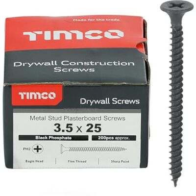 TIMco - 00025DRYS - Noir - 3.5 x 25mm - Vis - Publicité TIMco - 00025DRYS - Noir - 3.5 x 25mm - Vis - Publicité