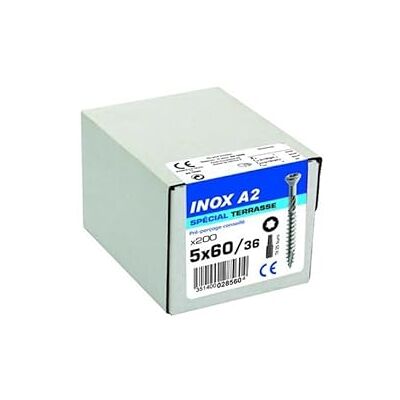 Vis Étoile Inox Vynex - 5x50/30mm - Boîte de 200 - Publicité Vis Étoile Inox Vynex - 5x50/30mm - Boîte de 200 - Publicité