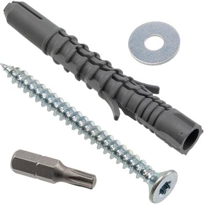 AERZETIX Kit de 25 chevilles à expansion Ø8x60 mm en nylon + 25 vis à bois Ø5x60 mm + 25 rondelles larges pour boulon M5 + 1 embout de vissage étoile T25 1/4x25 mm - Publicité AERZETIX Kit de 25 chevilles à expansion Ø8x60 mm en nylon + 25 vis à bois Ø5x60 mm + 25 rondelles larges pour boulon M5 + 1 embout de vissage étoile T25 1/4x25 mm - Publicité