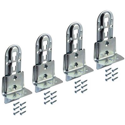 Gedotec Lot de 4 supports de lit en métal Réglable en hauteur pour les connexions de poutre centrale Hauteur : 140 mm - Publicité Gedotec Lot de 4 supports de lit en métal Réglable en hauteur pour les connexions de poutre centrale Hauteur : 140 mm - Publicité