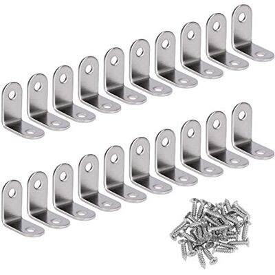 HONGXIN-SHOP Angle Droit Support Inox 90 Degrés Support De Coin support d'angle en forme de L Fixation Équerre Livré Avec Vis Argent 20 Pièces 30*30*16mm - Publicité HONGXIN-SHOP Angle Droit Support Inox 90 Degrés Support De Coin support d'angle en forme de L Fixation Équerre Livré Avec Vis Argent 20 Pièces 30*30*16mm - Publicité
