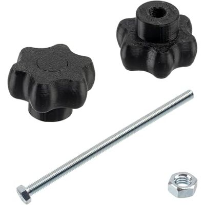AERZETIX Kit de 8 boutons molettes poignées de serrage M5 en forme d'étoile en plastique noir + 4 vis M5x90 mm à 6 pans et 4 écrous M5 hexagonaux plage de serrage maximale 66 mm - Publicité AERZETIX Kit de 8 boutons molettes poignées de serrage M5 en forme d'étoile en plastique noir + 4 vis M5x90 mm à 6 pans et 4 écrous M5 hexagonaux plage de serrage maximale 66 mm - Publicité