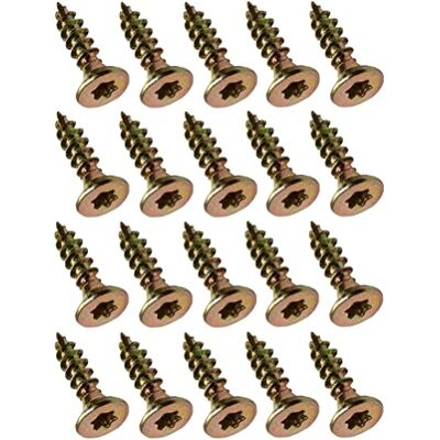 AERZETIX C44451 Lot de 20 Vis à bois Ø3.5x16 mm tête fraisée à empreinte étoile T15 en acier zingué jaune assemblage filetage serrage fixation charpente contreplaqués agglomérés mélaminés - Publicité AERZETIX C44451 Lot de 20 Vis à bois Ø3.5x16 mm tête fraisée à empreinte étoile T15 en acier zingué jaune assemblage filetage serrage fixation charpente contreplaqués agglomérés mélaminés - Publicité