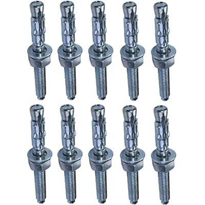 AERZETIX C54000-10x Boulon Vis d’ancrage filetage long, Goujon à expansion M6x55mm en acier zingué pour béton, pierre - Publicité AERZETIX C54000-10x Boulon Vis d’ancrage filetage long, Goujon à expansion M6x55mm en acier zingué pour béton, pierre - Publicité