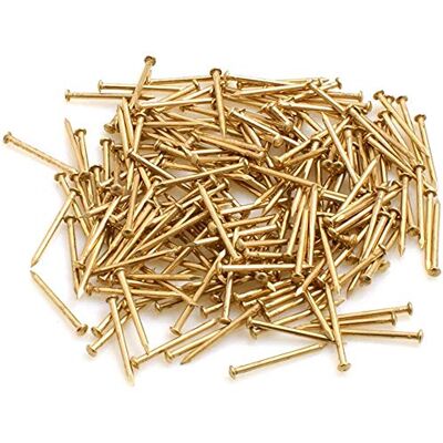 Design61 Lot de 350 clous à tête ronde en fer laitonné 1,2 x 15 mm 50 g - Publicité Design61 Lot de 350 clous à tête ronde en fer laitonné 1,2 x 15 mm 50 g - Publicité