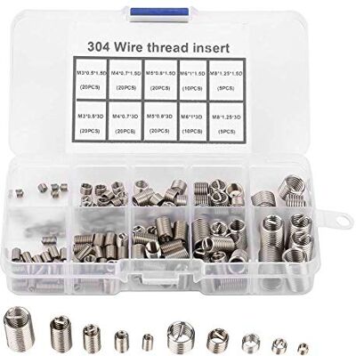 Walfront Lot de 150 Inserts de Réparation de Filetage, M3-M8 Acier Inoxydable Assortiment - Publicité Walfront Lot de 150 Inserts de Réparation de Filetage, M3-M8 Acier Inoxydable Assortiment - Publicité