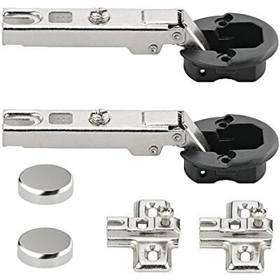 Gedotec Charnière Porte Verre Meuble Metalla Mini Support Métallique Nickelé pour Porte d'Armoire, Vitrine, Placard de Cuisine Fermeture Progressive Angle Ouverture à 95° 2 Pièces - Publicité Gedotec Charnière Porte Verre Meuble Metalla Mini Support Métallique Nickelé pour Porte d'Armoire, Vitrine, Placard de Cuisine Fermeture Progressive Angle Ouverture à 95° 2 Pièces - Publicité