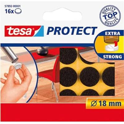 Tesa 578920000101 Rondelle Feutre Anti rayure rond Diamètre 18 mm Brun Patins ronds pour chaises, tables et autres meubles Protègent les sols fragiles tels que le parquet ou le stratifié - Publicité Tesa 578920000101 Rondelle Feutre Anti rayure rond Diamètre 18 mm Brun Patins ronds pour chaises, tables et autres meubles Protègent les sols fragiles tels que le parquet ou le stratifié - Publicité